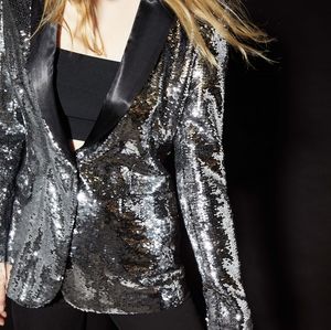 Bershka Silver Sequined Blazer